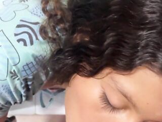 Tiny beauty screws a ebony knob and gets overspread in cum