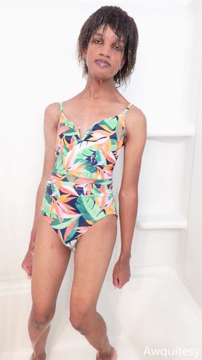 Swimwear Trans Girl Gets Wet and Wild
