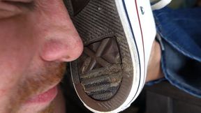 Lick dog shht off the BOTTOM of my sneakers!! (yes, it's real)