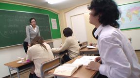 Beautiful Japanese teacher enjoys oral sex in the college infirmary
