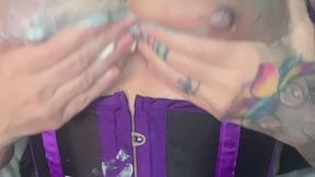 Compilation massaging huge MILF tits with lotion