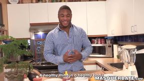 Extremely buffed Adam has a big black cock that wants to jizz