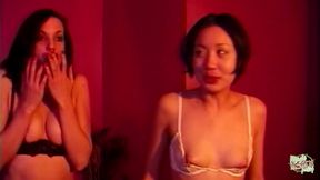 Two attractive lesbians explore intense sensations with bondage toys in a thrilling