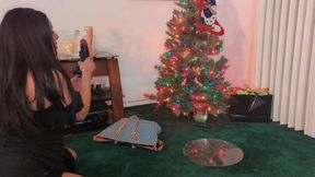 Festive Fun: Exploring Pleasure with an Ebony Dildo and Anal Play