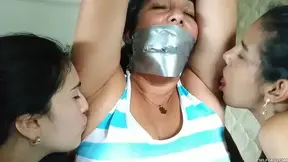 Taking Advantage Of Our Tied Up BBW Neighbor And Her Exposed Armpits!