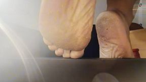 "POV Dirty Office Soles By Man!" - Male Soles On Desk & Close-Up Foot Show