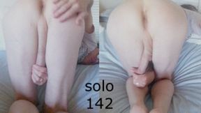 Heteroflexible K solo V142: thin slim fit muscular vascular hung older view from behind