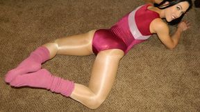 Diana Grace Spandex Leotard Glossy Nude VS Pantyhose Socks with Very Sexual Jerk Off Encouragement! "I want you to cum baby all over these pantyhose!" HD VIDEO!