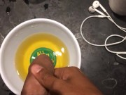 Uncut teen pisses into breakfast bowl