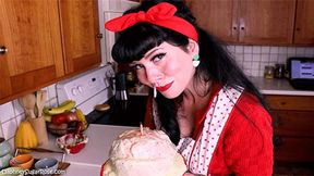 * 854x480p * Pin-Up Housewife Sneezing & Snot Rocket Blowing On Your Sweet Suprise - MOV