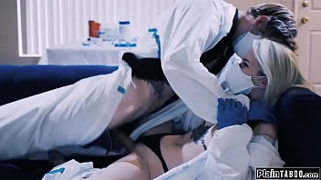 Blonde fucking her bf in protective gear