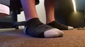 Under Desk Sock Tease