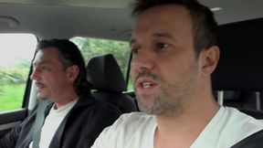 Tattooed German MILF presents car fuck with facial ending on the casting