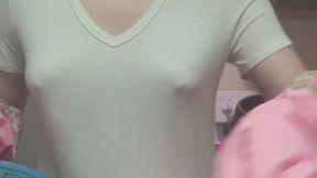 Washing Dishes In a White Dress Pt 1