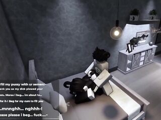 [ROBLOX] Bunny-girl bouncing on it until milking it