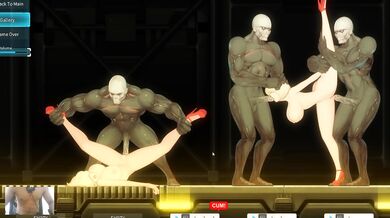 Cute 2B gets wrecked by alien muscle monsters in rough creampie bondage