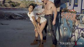 Big-titted Latina Abby Brazil rides a hard cock outdoors