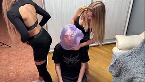 Farts Chamber For Loser From Two Perverted Mistresses