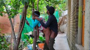 A taxi drivers in the city and a farmer son who drives a Tractor in the village enjoyed having sex in the Forest.