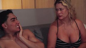 stepmother asks him to fuck quietly so her husband doesn t find out, but he fucks her so hard that she screams.