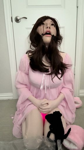 Female Mask Self Breathplay and Vibrator