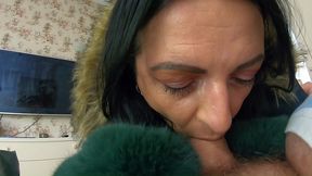 milfycalla- deep blow-job while wearing fur hooded puffer jackets