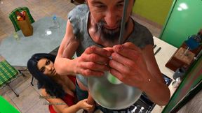 Milf Anna Jerking Old Man Cock And FucKing Cum Inside Pussy