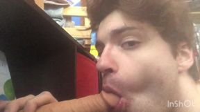 My Hot Twink Throat Loves Gagging on Huge Dildos