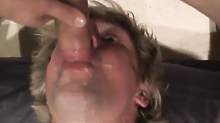 Fucking the twink's mouth and cumming on his face 11