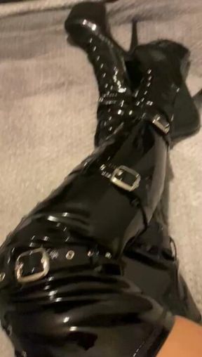 Stroking my pleasure boots