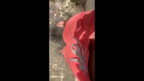 Twink Shows Cock in Pink Swim Trunks Then He Masturbates at a Waterpark