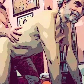 Porn Cartoon. Nypster with 80yo Client Daddy Canzio.