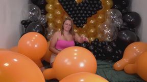 Melissa Orange Balloon Tease: A Sexy Popping Looner