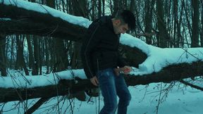 Winter Jerk off in Snowy Land Two Times