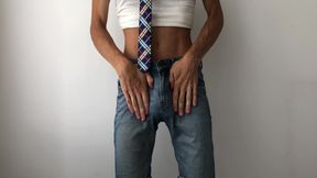 Cumshot From Denim Shorts