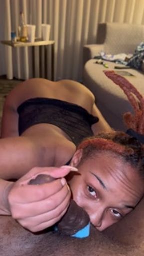 Sucking Dick &amp; Balls, Licking Gooch Sloppy With Cock Ring BBC + Ebony Married Poly Couple