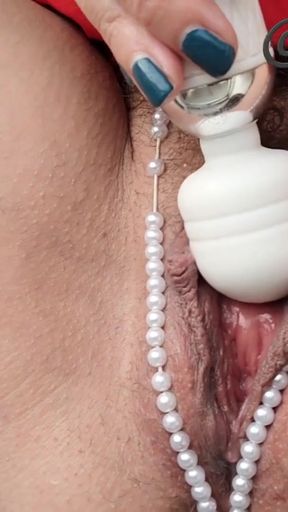 Captivating moment from &quot;Close up amateur Munichgold shows you her hairy, juicy, huge pussy in a pearl thong, I&#039;m coming&quot;
