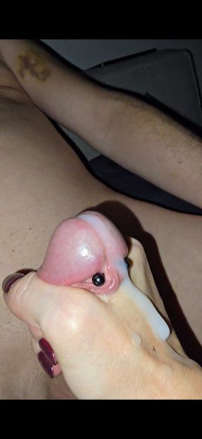 I suck his big cock and then rub out a massive load of cum