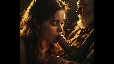 Old grandpa sucked by Cute teen her mouth skills so good he almost can'_t hold his cum Real blowjob voice over ( AI generated) Moaning sounds of real pleasure lile Oldje