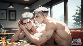 Thigh Spread Cum Drip: Muscle Gay's Milky Fountain