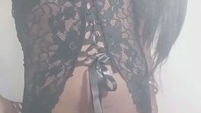 Indian sissy Cumming on live stream wearing black stockings