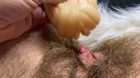 Huge erected clitoris fucking vagina deep inside big orgasm