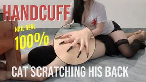 Sexy Cat Scratching Man's Back | LINH'S LONG NAIL | CRAZY ABOUT LONG AND NATURAL NAILS