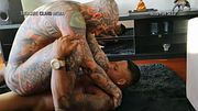 Inked cumslut gets fat Blatino cock