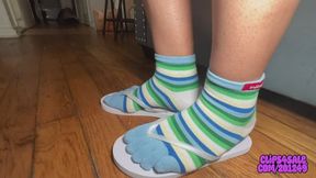 2 big nuts on my feet-socks & Flip-Flops B2B uncut + BTS - MASSIVE DOUBLE NUT FLOOD