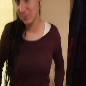 Released private video of naive brunette teen Tereza filmed