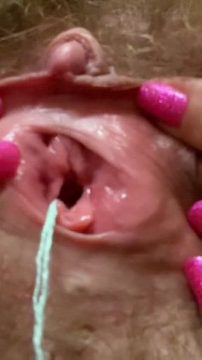 I Came Twice During My Phase! Close up Hairy Pussy Big Clit Punishing Dripping Wet Orgasm