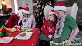 Christmas time for stepfamily ends up in hot wild foursome