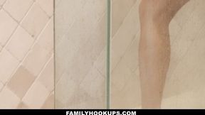 Family Hookups featuring Logan Pierce and Keisha Grey's cum on tits scene