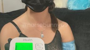 Self Auto BP Cuff Vibrator Orgasm and Breast Play in Black Lingerie 1080p